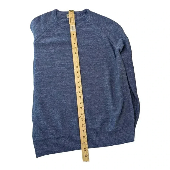 VTG L.L. Bean Mens 100% Organic Cotton Long Sleeve Blue Crewneck Sweater Size M - Picture 11 of 12